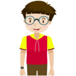 Boy with brown hair and glasses