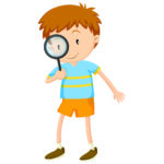 Boy with magnifying Glass
